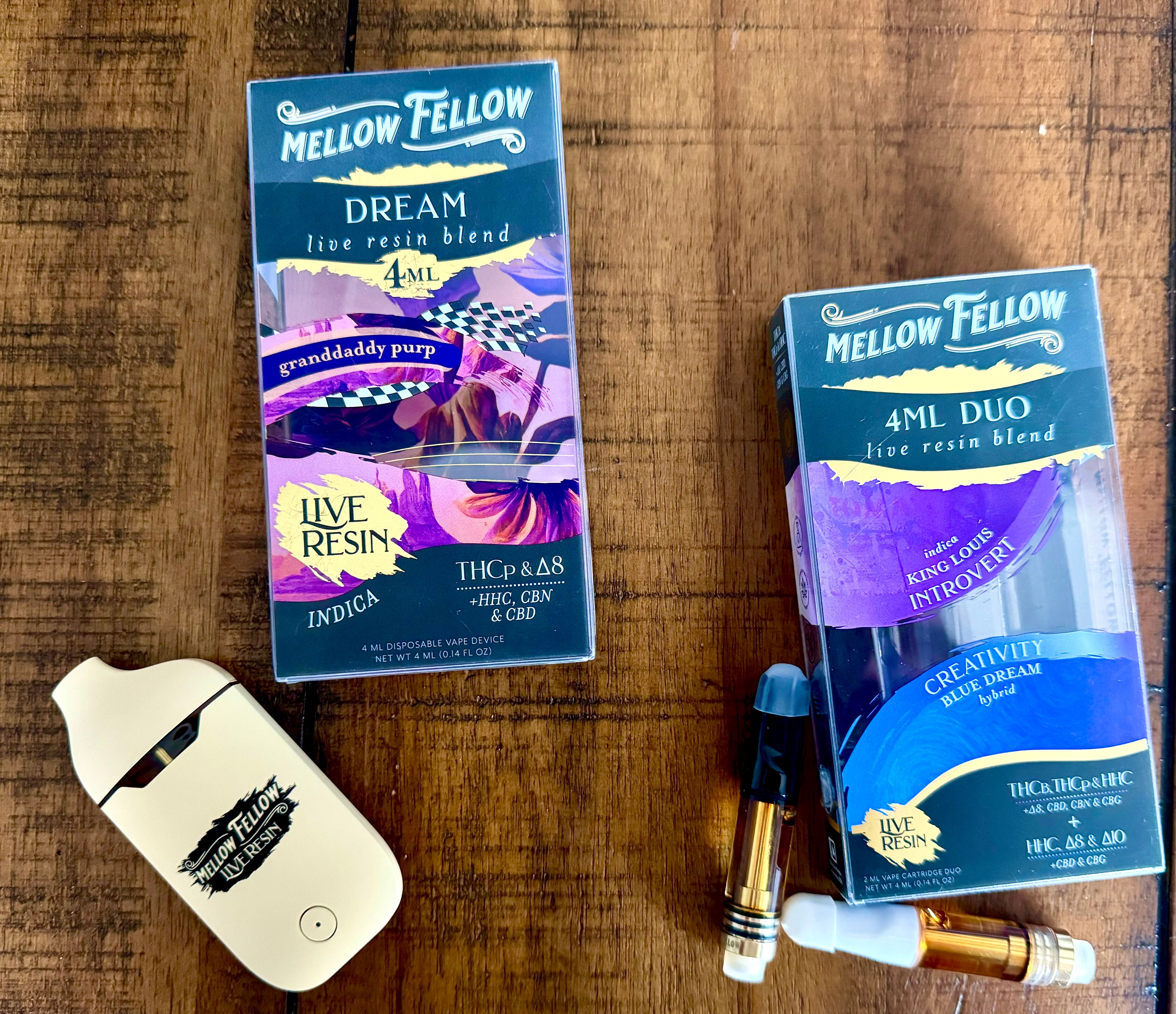 Mellow Fellow Live Resin Blend Disposable & 4ML Vape Carts Review