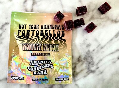 STNR Creations "Not Your Grandma's Portobellos" Energizing Amanita Mushroom Gummies Review - cover photo